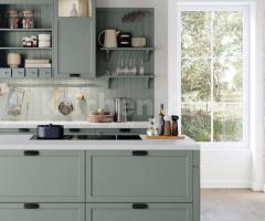 Cuisine Bristol avec îlot couleur eucalyptus style rustique scandinave - 3