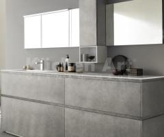 Salle de Bain Moderne en Laqué Métal avec Vasque Intégrée Quadra et Miroir avec Rangement - 4