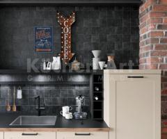 Cuisine couleur Crème-Magnolia Rustique Moderne avec Fonctionnalités Pratiques et Coin Bureau - 2