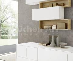 Meuble Salle de Bains Suspendu avec Vasque Encastrée et Éléments Muraux Contrastés - 2